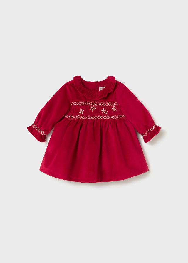 Girls Red Velvet Dress