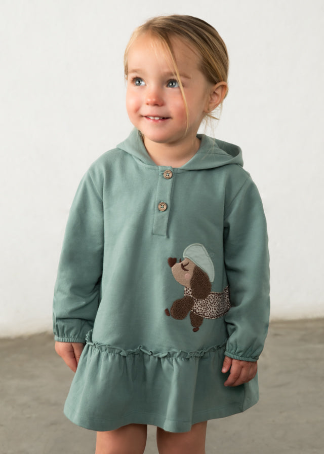 Girls Dachshund Hooded Dress