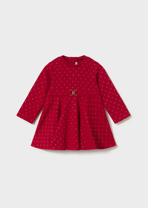 Girls Gold Polka Dot Dress