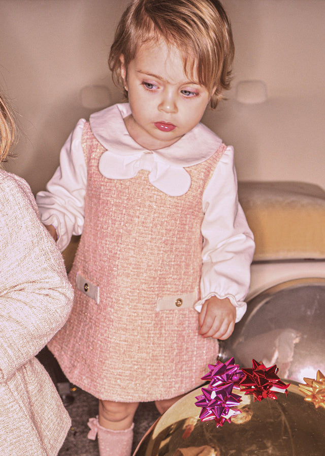 Girls L/S Tweed Dress