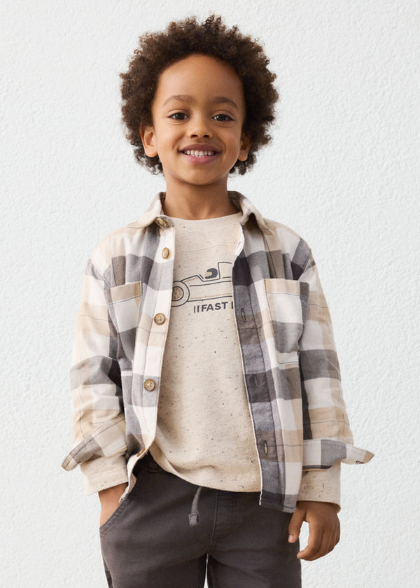 Boys L/S Plaid Flannel Overshirt