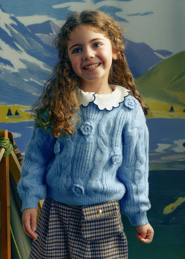 Girls 3D Flower Sweater