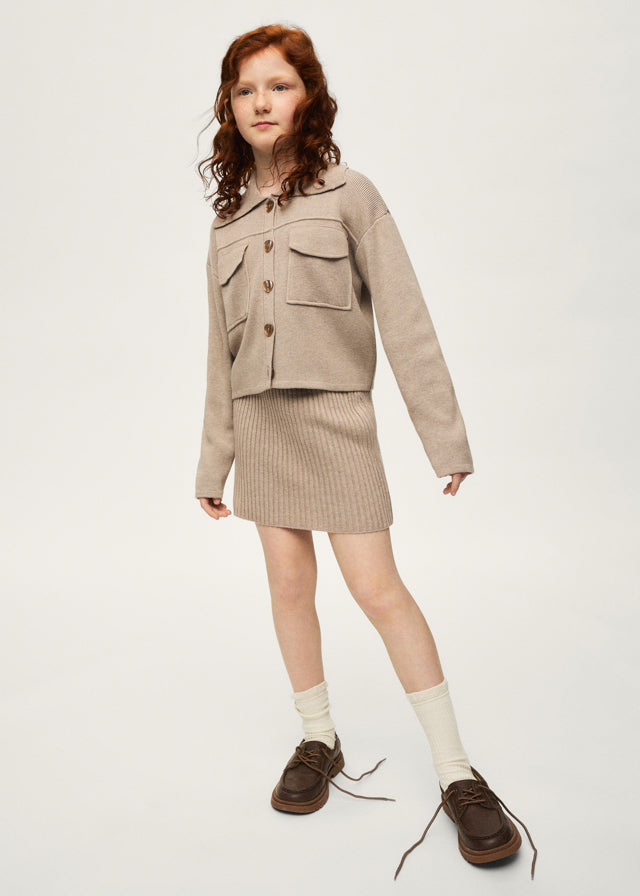 2 Piece Girls Sweater Jacket & Knit Skirt