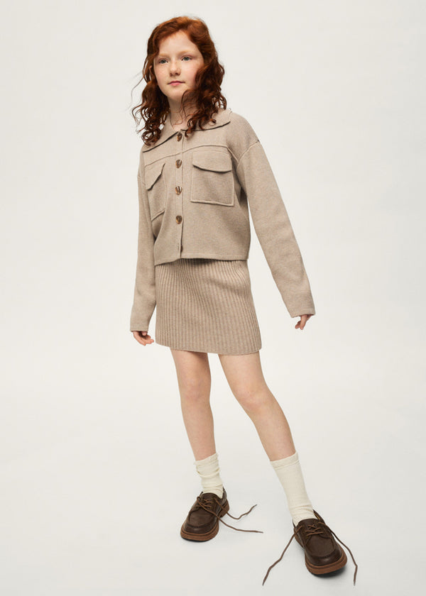 2 Piece Girls Sweater Jacket & Knit Skirt