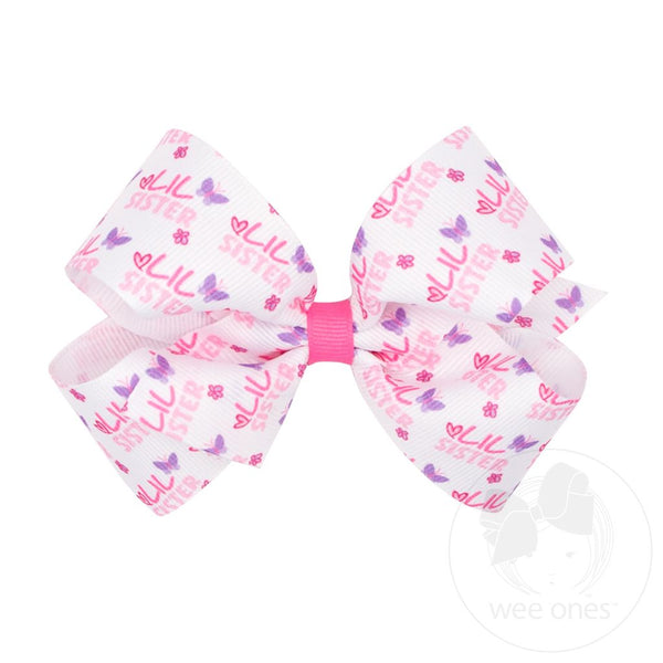 Wee Ones Girls Hair Accessories Medium Bows Little Sister The Plaid Giraffe Childrens Boutique