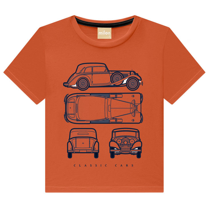 Milon Girls Boys Infants Toddlers Kids Juniors T-Shirt Cars Rolls Royce 100% Cotton The Plaid Giraffe Childrens Boutique