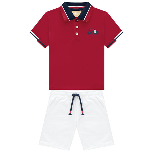 2 Piece Boys Car Shirt & Shorts