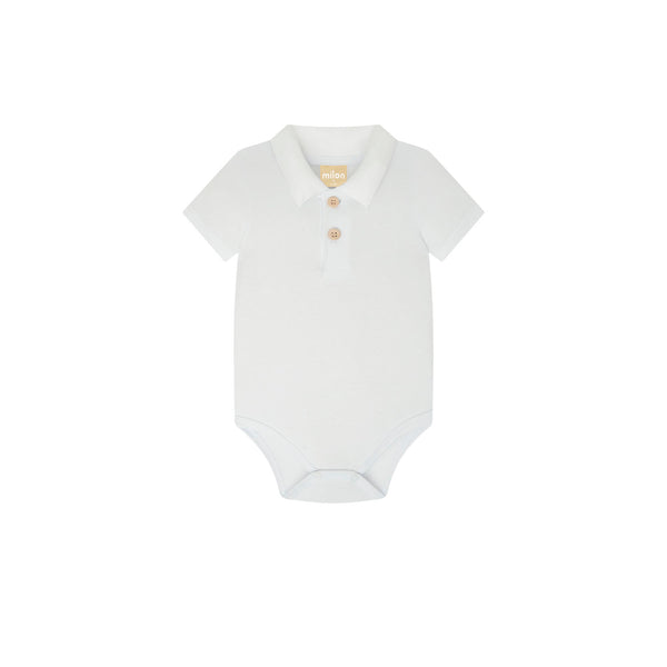 Boys White Polo Bodysuit