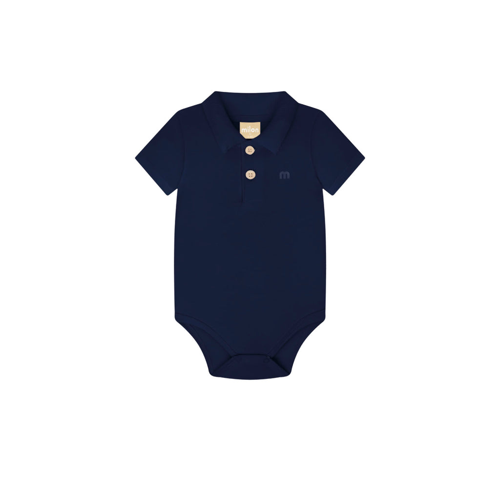 Boys Navy Polo Bodysuit