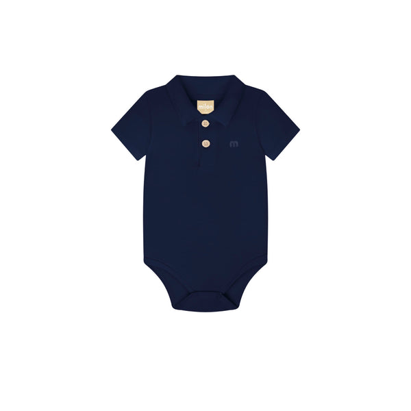 Boys Navy Polo Bodysuit