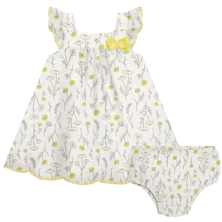 2 Piece Girls Daisy Dress & Diaper Cover