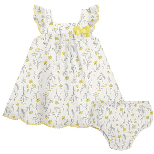 2 Piece Girls Daisy Dress & Diaper Cover