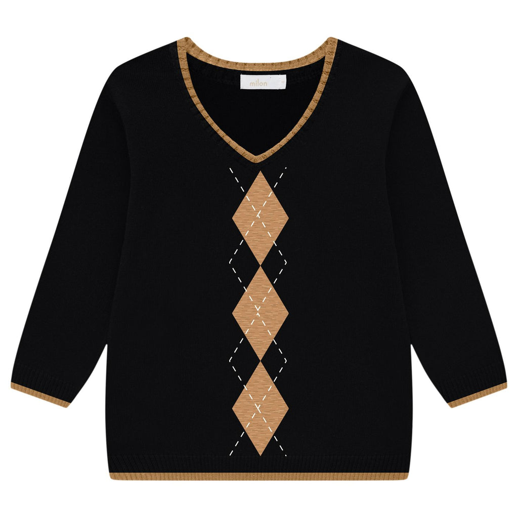 Milon Girls Infants Toddlers Kids Juniors V Neck Sweater Diamond Designs Back To School The Plaid Giraffe Children's Boutique
