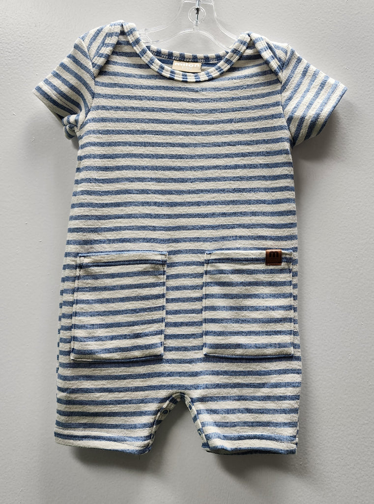 Milon Girls Boys Infants Toddlers Kids Juniors Romper Stripes Lap Shoulders 100% Cotton The Plaid Giraffe Children's Boutique