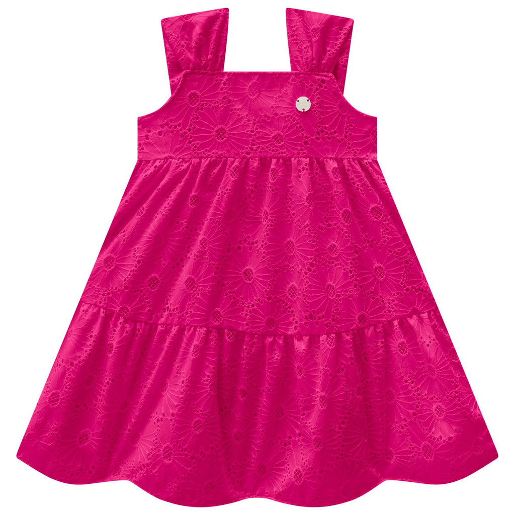 Girls Flower Eyelet Dress