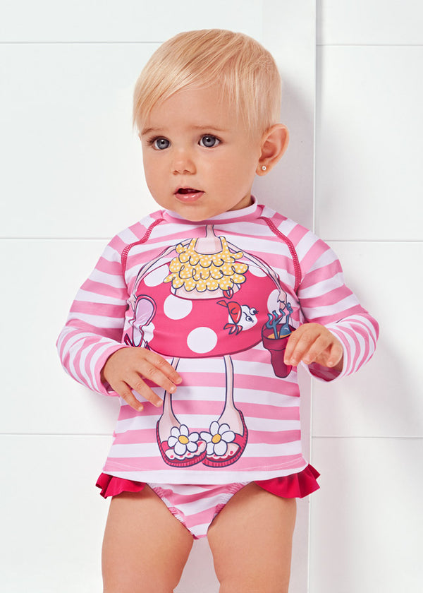 Mayoral Girls Boys Infants Toddlers Dress Bottoms Swimsuit Rashguard Pink and White Stripes Birds The Plaid Giraffe Children's Boutique
