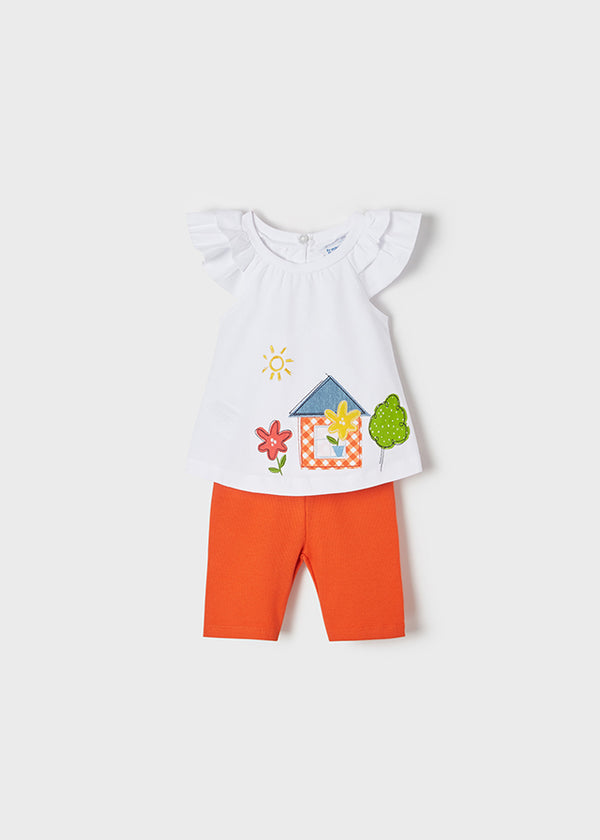 Mayoral Girls Boys Infants Top Bike Shorts Appliques House Trees Cap Sleeve The Plaid Giraffe Children's Boutique