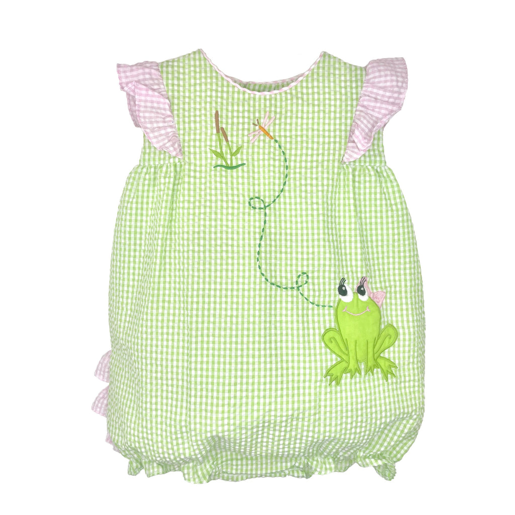 Petit Ami Girls Infants Bubble Sunsuit Romper Seersucker Gingham Check Frogs Insects Bugs The Plaid Giraffe Childrens Boutique