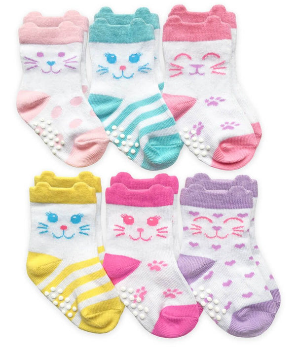 6 Piece Girls Kitten Socks