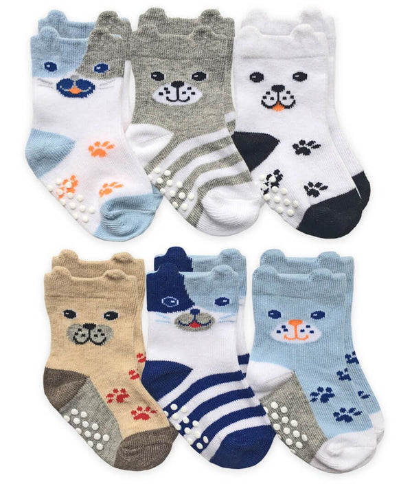 6 Piece Boys Dog Socks