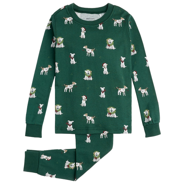 Petit Lem Boys Girls Unisex Infants Toddlers Kids Juniors Pajamas Sleepwear Nightwear Dogs Christmas Holiday 100% Organic Cotton The Plaid Giraffe Childrens Boutique