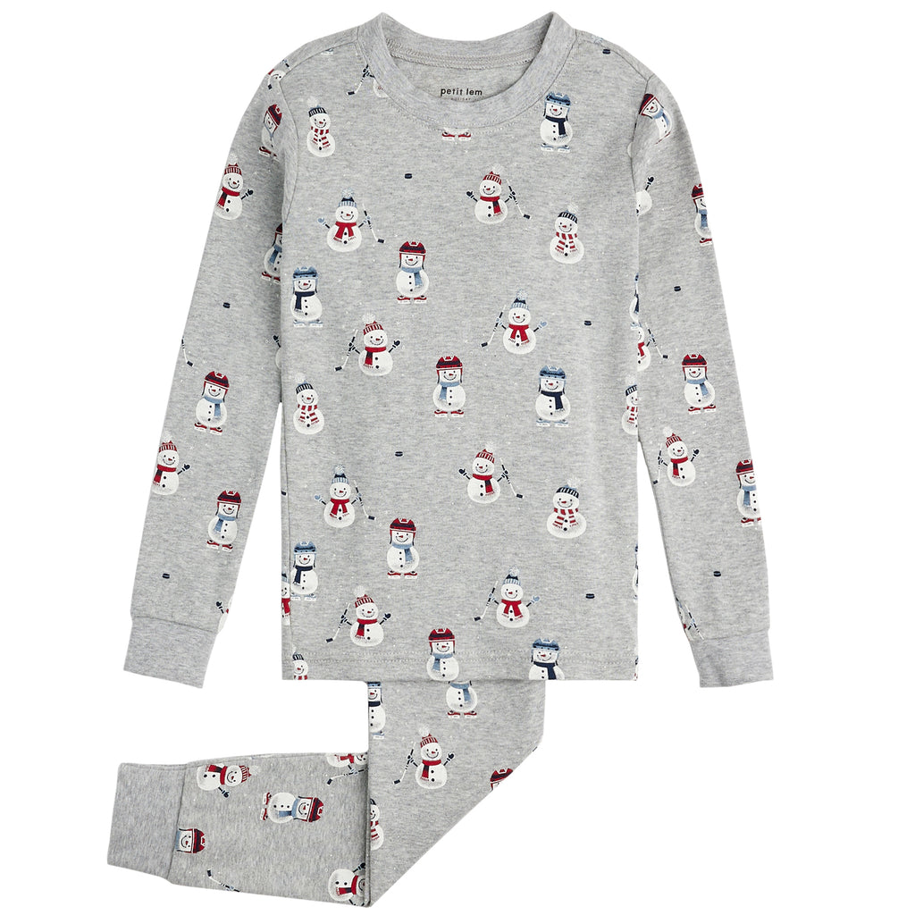 Petit Lem Boys Girls Unisex Infants Toddlers Kids Juniors Pajamas Sleepwear Nightwear Snowmen Christmas Holiday 100% Organic Cotton The Plaid Giraffe Childrens Boutique