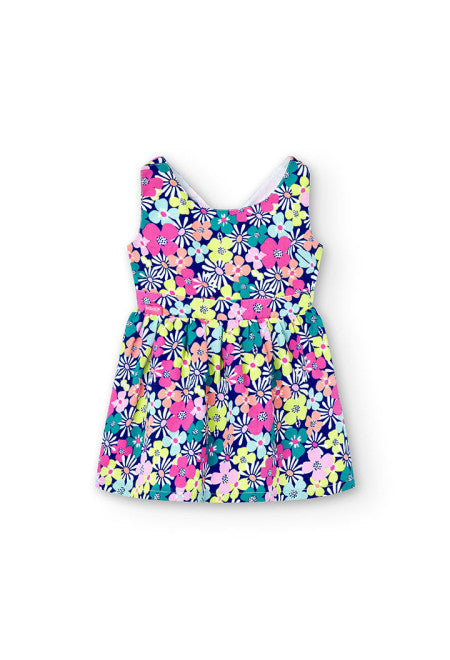 Boboli Girls Infants Toddlers Dress Flowers Floral Sun Dress 100% Cotton The Plaid Giraffe Childrens Boutique