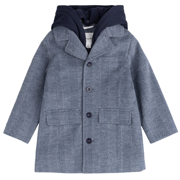 Miles Boys Girls Infants Toddlers Kids Juniors Winter Coat Herringbone Removable Hood Contains Recycled Materials The Plaid Giraffe Childrens Boutique