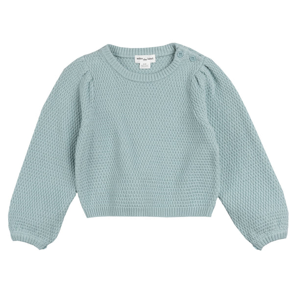 Girls Button Shoulder Sweater