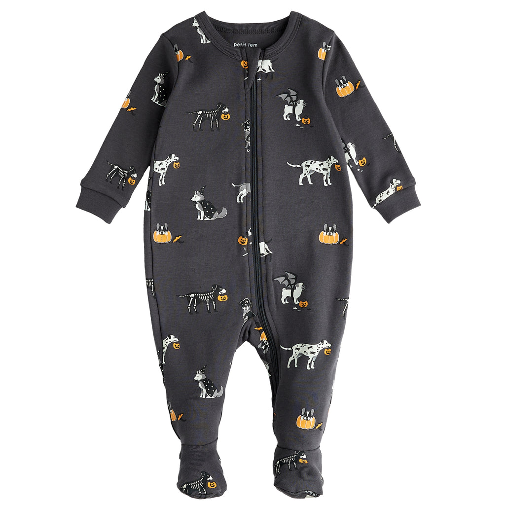 Petit Lem Unisex Boys Girls Toddlers Kids Juniors Footie Sleeper Sleepwear Nightwear Two-way Zipper Halloween Dogs Costumes The Plaid Giraffe Childrens Boutique