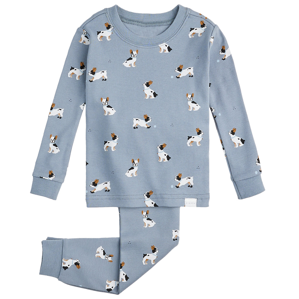 Petit Lem Girls Boys Infants Toddlers Kids Juniors Pajamas Sleepwear Nightwear French Terrier Dogs Puppies 100% Organic Cotton The Plaid Giraffe Childrens Boutique