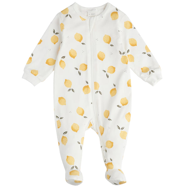 Petit Lem Girls Boys Infants Footie Sleeper Sleepwear Nightwear Lemons Fruit Food Two-way Zipper 100% Organic Cotton The Plaid Giraffe Childrens Boutique