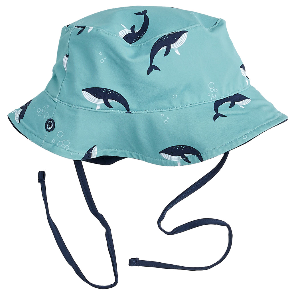 Petit Lem Girls Boys Infants Swim Hat Reversible Whales Recycled Materials The Plaid Giraffe Childrens Boutique