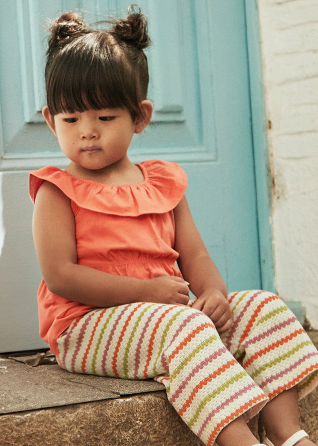 2 Piece Girls Crop Top & Crochet Pants