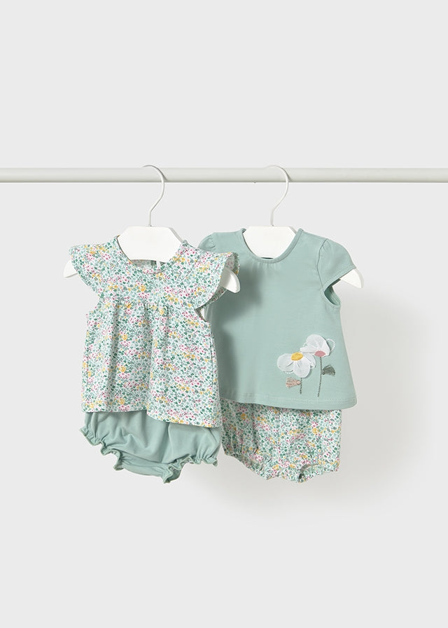 2 Piece Girls Flower Top & Shorts