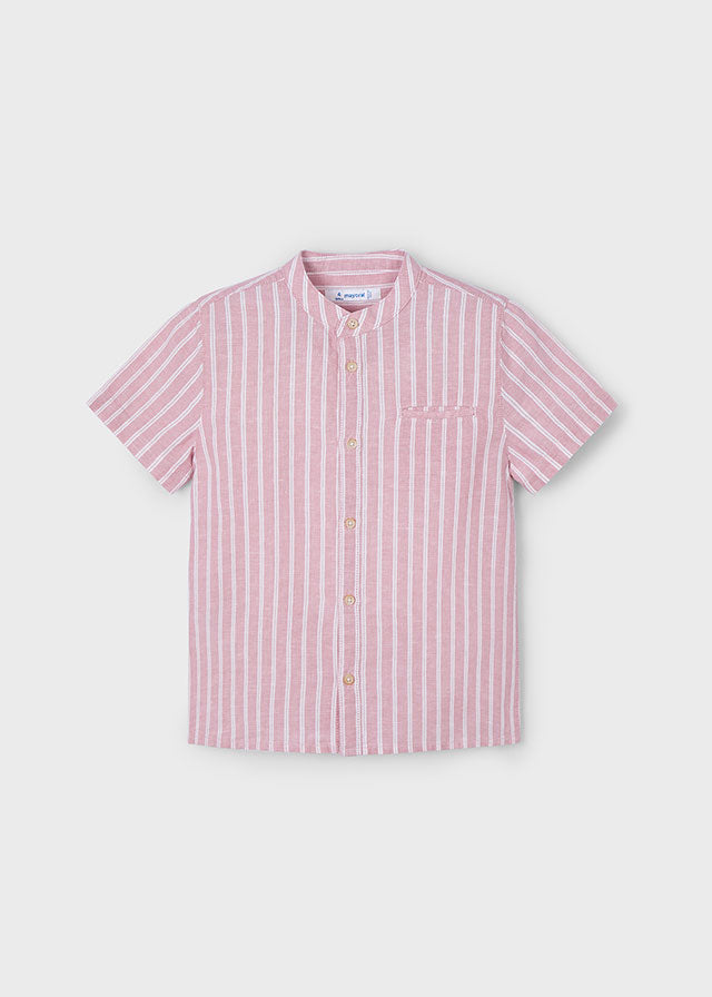 Boys S/S Mandarin Collar Shirt