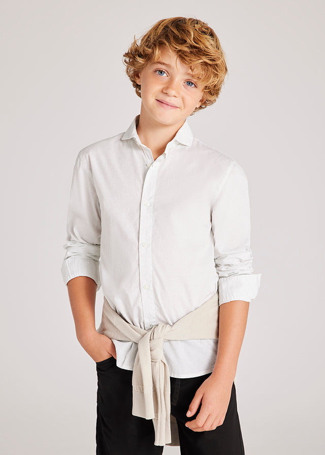 juniors white dress shirt 750-Y - White Laydown Collar Non-Pleated Dress Shirt - Youth