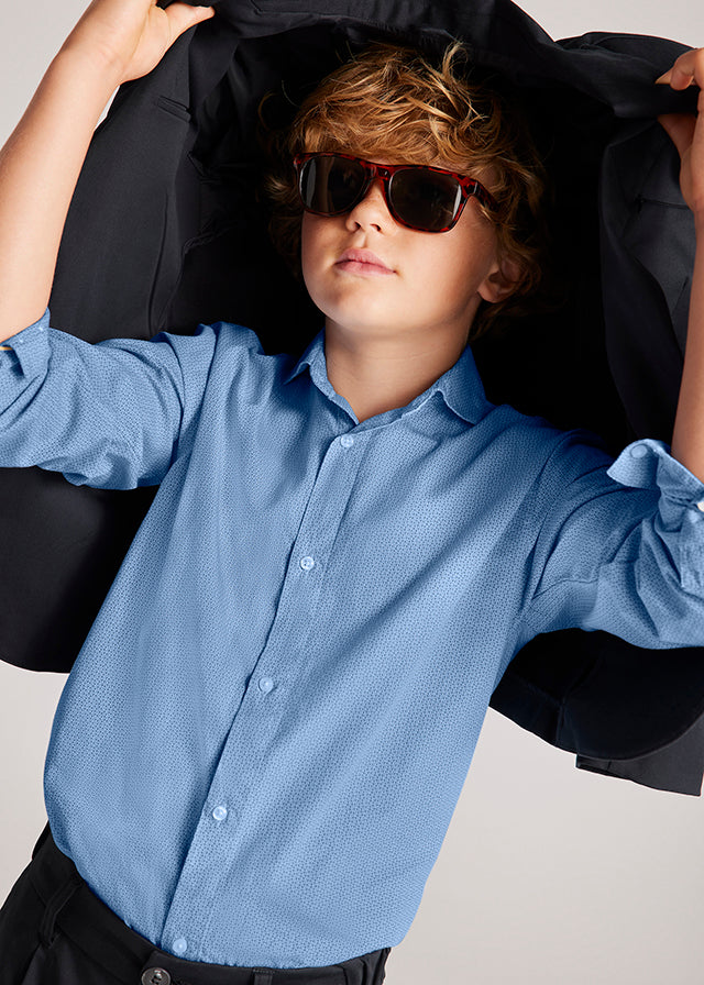 Boys L/S Micro Dot Dress Shirt