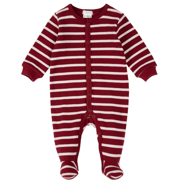 Petit Lem Infants Girls Boys Footie Sleeper Sleepwear Nightwear Stripes Organic Cotton Christmas Holidays The Plaid Giraffe Children's Boutique