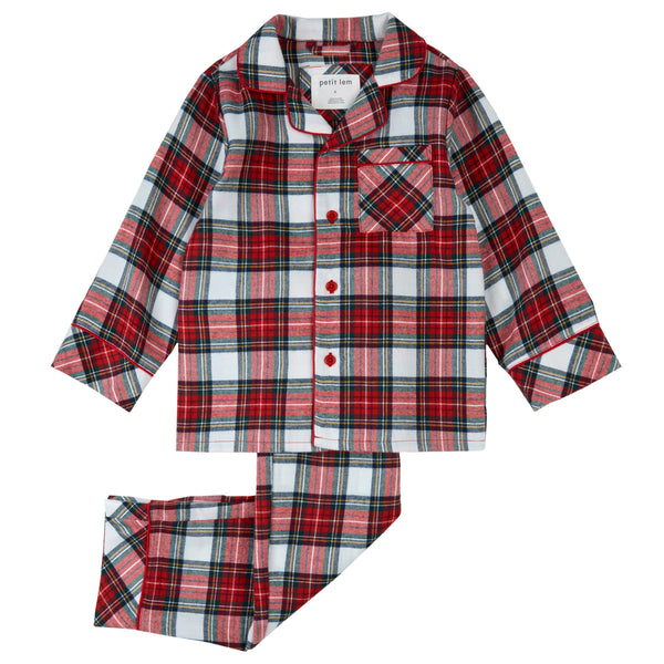 Unisex Christmas Plaid Flannel Pajamas