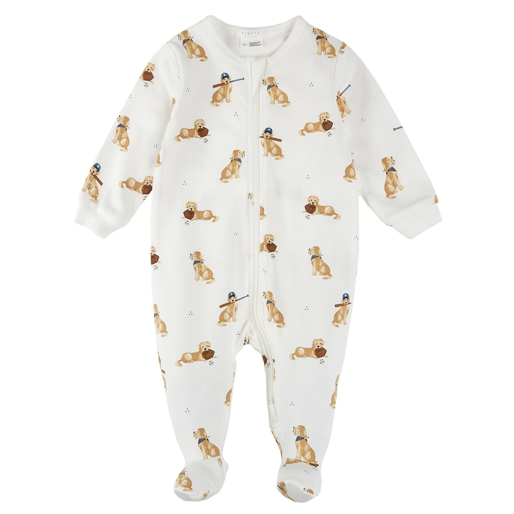 Petit Lem Girls Boys Infants Toddlers Kids Juniors Footie Sleeper Sleepwear Nightwear Baseball Sports Dogs Puppies Two-way Zipper Organic Cotton The Plaid Giraffe Childrens Boutique