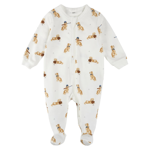 Petit Lem Girls Boys Infants Toddlers Kids Juniors Footie Sleeper Sleepwear Nightwear Baseball Sports Dogs Puppies Two-way Zipper Organic Cotton The Plaid Giraffe Childrens Boutique