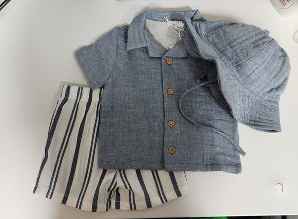 Petit Lem Boys Girls Infants Toddlers Kids Juniors Shirt Shorts Hat Stripes 100% Organic Cotton The Plaid Giraffe Children's Boutique