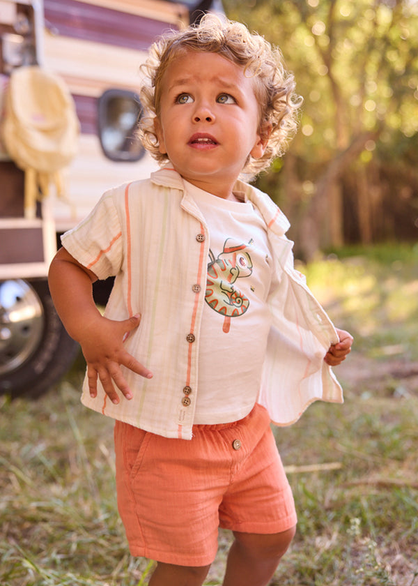 Mayoral Boys Girls Infants Toddlers Kids Juniors Crinkle Fabric Shorts 100% Cotton The Plaid Giraffe Children's Boutique