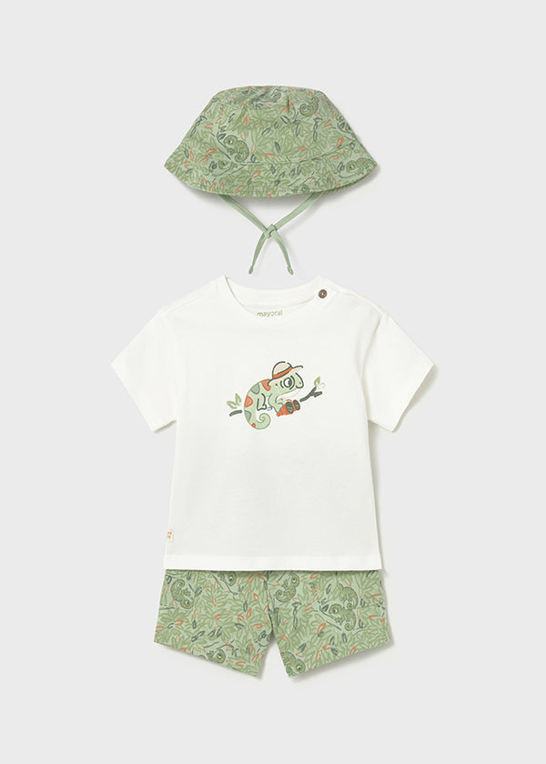 Mayoral Boys Girls Infants Toddlers Kids Juniors T-Shirt Shorts Bucket Hat Gecko Lizards 100% Cotton The Plaid Giraffe Children's Boutique