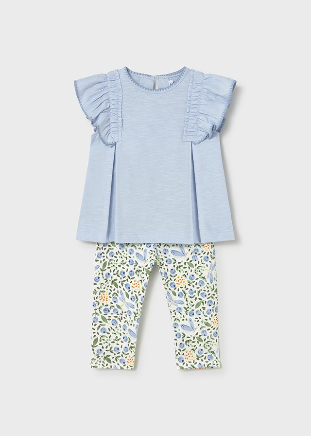 Mayoral Girls Boys Infants Toddlers Kids Juniors Denim Top Leggings Blueberries Daisies Flowers Food Fruit 100% Cotton The Plaid Giraffe Children's Boutique