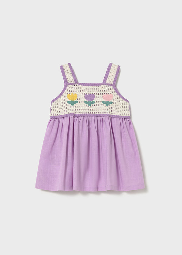 Girls Crocheted Yoke Dress