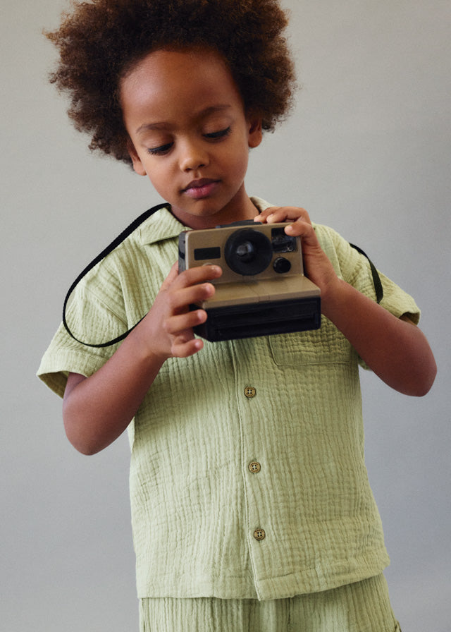 Mayoral Boys Girls Infants Toddlers Kids Juniors Crinkle Fabric Shirt 100% Cotton The Plaid Giraffe Children's Boutique