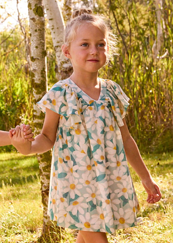 Girls Daisy Linen Dress