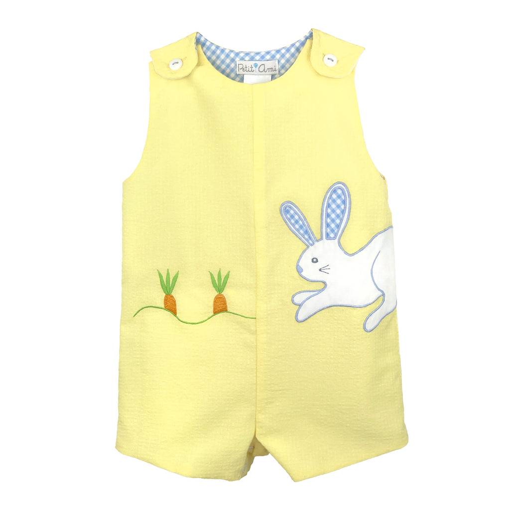Petit Ami Girls Boys Infants Romper Bunnies Tulips Flowers Easter Holiday The Plaid Giraffe Children's Boutique